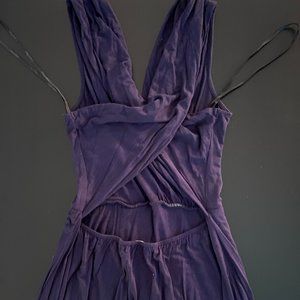 Calvin Klein Navy Blue Floor Length Open Back Gown - Size 8